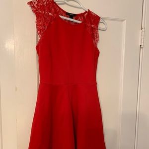 Red lace dress